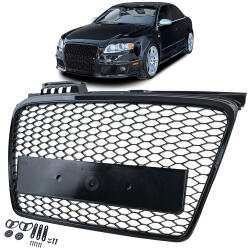  AUDI A4 B7 8E 8H 2004-2009 lakk fekete RS stílusú hűtőrács