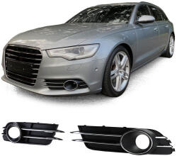  AUDI A6 C7 4G 2010-2014 fekete ködlámpa keret - rács króm betéttel (ködlámpáshoz)