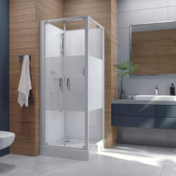 RAVAK Négyoldalról zárt (négyfalas) zuhanykabinok kpl-KCDD/BASIC-80-SHP W18 üveggel (A390505218-01)