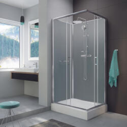 Sanplast Négyoldalról zárt szögletes zuhanykabinok kpl-KCKN/ BASIC-80X100-SHP /fehér kerettel-fehét hátfallal W0 üveggel (A350513201-01) - csempebolt