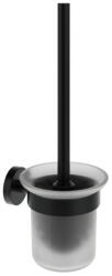 Ravak Hungary Kft Kona KN 410.20BLM WC-kefe-tartó kefével és tartállyal, matt fekete (X07P1311)
