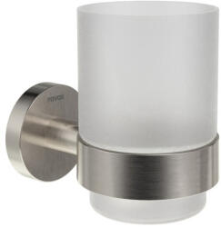 Ravak Hungary Kft Kona KN 210.30SSB pohártartó üvegpohárral, szálcsiszolt rozsdamentes acél (X07P1296) - csempebolt