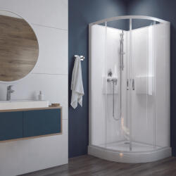 Sanplast Négyoldalról zárt (négyfalas) zuhanykabinok kpl-KCKP4/BASIC-80-SHP W18 üveggel (A340505218-01) (A340505218-01)