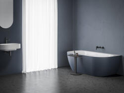 RAVAK Freedom Wall Tec 170x87, akrilkád, Deepsea Blue/fehér, fehér/fekete/króm lefolyó (CE31400000)