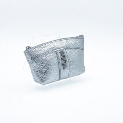 Amnisu ezüst erezett egy cipzáras egyenes köves bőr kulcstartó e1008