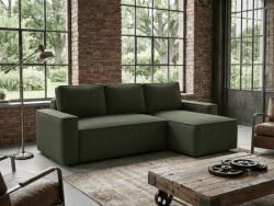  Canapea extensibila de colt SMART BOUCLE, verde inchis, reversibila, 232x143 cm