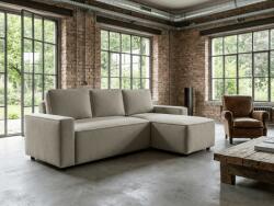  Canapea extensibila de colt SMART BOUCLE, gri-bej, reversibila, 232x143 cm
