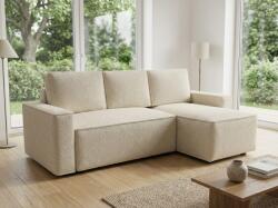  Canapea extensibila de colt SMART BOUCLE, crem, reversibila, 232x143 cm