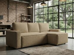  Canapea extensibila de colt SMART BOUCLE, bej inchis, reversibila, 232x143 cm