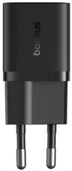 Baseus GaN5 Mini hálózati gyorstöltő 25W, USB Type-C, fekete + 100W USB Type-C, 1m kábel (P10110909113-01) - bstrade