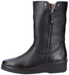 RIEKER Cizme dama, negru, casual, piele naturala, imblanite, scurte, cu platforma, Rieker Y4653-00-Negru (Marime: 38) (Y4653-00-Negru-38)