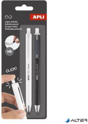 APLI Töltőceruza, HB, nyomógombos, APLI "Infinite Click", fehér és fekete (20064) - alter
