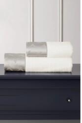 Tivolyo Home COLIBRI törölköző és fürdőlepedő ajándékszett, 2 db Fehér-szürke hímzés / Grey embroidery