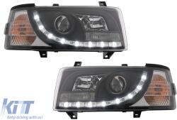 KITT Lightning LED DRL fényszórók VW Transporter T4 (1990-2003) Fekete (HLVWT4BLED)