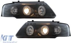 KITT Lightning Angel Eyes Headlights suitable for VW Passat B5 3B (11.1996-08.2000) Black (HLVWPAB5AE)