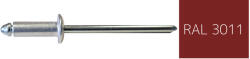  Nyitott félgömbfejű húzószegecs 3, 2x8mm festett RAL3011 alumínium-acél