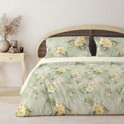 Lenjerii Deosebite Lenjerie pat dublu 3D bumbac 100% ranforce, Dream cu imprimeu floral Lenjerie de pat