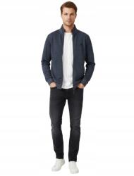 Indicode Sötétkék Férfi Pulóver Állógallérral És Melange Mintával