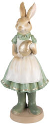 Clayre & Eef Figurina Iepuras Paste Girl din polirasina verde 17x15x40 cm (6PR3569deco)