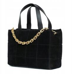 Vezze Piatto Grande Vezze velúr kézitáska, fekete (VEZ023-B)