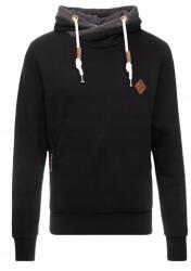 Indicode Férfi Kapucnis Pulóver Dekoratív Zsinórokkal, Fekete, L-es Méret