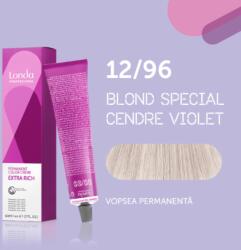 Londa Professional Vopsea de par permanenta Londa Professional Permanent Color Cream 12 96, Blond Special Cendre Violet, 60 ml