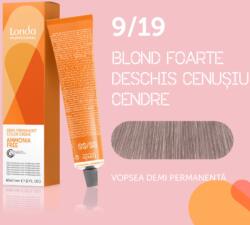 Londa Professional Vopsea de par demi-permanenta Londa Professional Demi-Permanent Color Cream 9 19, Blond foarte deschis Cenusiu Cendre, 60 ml