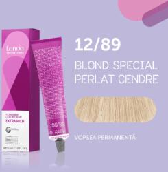 Londa Professional Vopsea de par permanenta Londa Professional Permanent Color Cream 12 89, Blond Special Perlat Cendre, 60 ml