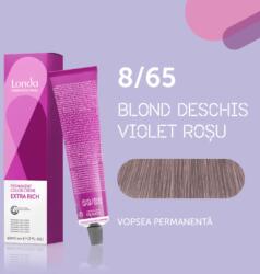 Londa Professional Vopsea de par permanenta Londa Professional Permanent Color Cream 8 65, Blond Deschis Violet Rosu, 60 ml