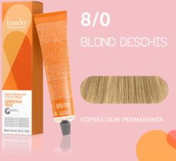 Londa Professional Vopsea de par demi-permanenta Londa Professional Demi-Permanent Color Cream 8 0, Blond Deschis, 60 ml