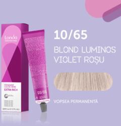 Londa Professional Vopsea de par permanenta Londa Professional Permanent Color Cream 10 65, Blond luminos violet rosu, 60 ml
