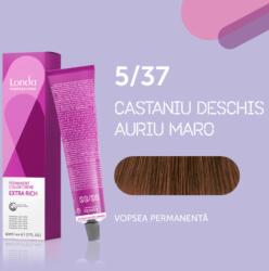 Londa Professional Vopsea de par permanenta Londa Professional Permanent Color Cream 5 37, Castaniu Deschis Auriu Maro, 60 ml