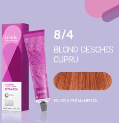 Londa Professional Vopsea de par permanenta Londa Professional Permanent Color Cream 8 4, Blond Deschis Cupru, 60 ml