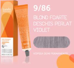 Londa Professional Vopsea de par demi-permanenta Londa Professional Demi-Permanent Color Cream 9 86, Blond Foarte Deschis Perlat Violet, 60 ml