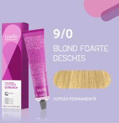 Londa Professional Vopsea de par permanenta Londa Professional Permanent Color Cream 9 0, Blond Foarte Deschis, 60 ml