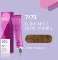 Londa Professional Vopsea de par permanenta Londa Professional Permanent Color Cream 7 71, Blond Mediu Maro Cenusiu, 60 ml