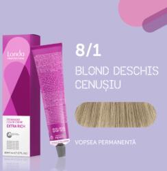 Londa Professional Vopsea de par permanenta Londa Professional Permanent Color Cream 8 1, Blond Deschis Cenusiu, 60 ml