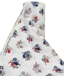 SABAEV Bumbac Satinat 100% Engross - Latiime 240 cm, Lungime 30 ml, Ideal pentru Lenjerii de Pat și Proiecte Textile flori albastre