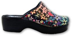 Dijana Saboti medicali anatomici cu platforma , design floral , piele ecologica , culoare neagra-03 39