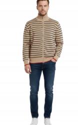Indicode Férfi Cipzáras Pulóver Csíkos Álló Bézs Cipzáras L Rd