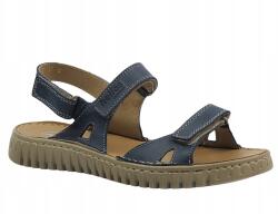 Helios Női Szandál Helios 205 Sötétkék Bőr Kényelmes Puha Tépőzáras (205S.042)