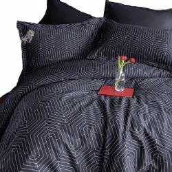  Szatén ágyneműhuzat Strada Fekete 140x220 70x90. Issimo Home (IH_STRADABLCK_SK220)