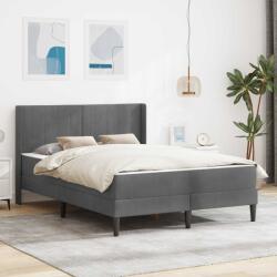 vidaXL Рамка за легло с матрак с таблото Тъмносиво 160 x 200 cm Кадифе (3414874)