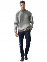 Indicode Férfi Félgolf Pulóver Szürke Csíkos Pamut L Rdl