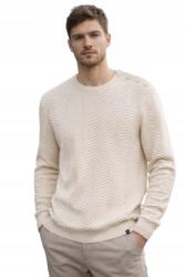 Indicode Bézs Férfi Pulóver Halszálka Mintás Kerek Nyakkivágással L Rłb