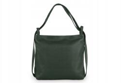  Női Bőr Hátizsák Táska Vera Pelle Palackzöld (VPL0646-DG)