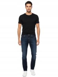 Indicode Sötétkék Férfi Farmer Csőnadrág Koptatott Pamut 34/32 Rg