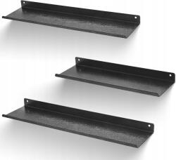 Himaly 3 db-os fali polc szett szénacél fekete tartós többfunkciós (X2385)