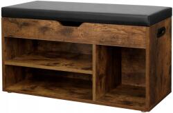 MUFART Cipősszekrény ülőfelülettel Songmics 80 x 44 x 30cm fekete, barna árnyalatok (2036)