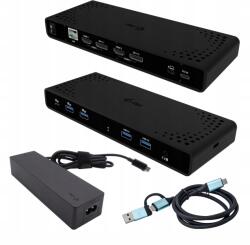 i-tec univerzális dupla 4K kijelzős dokkolóállomás, tápellátás 85W +… (CADUA4KDOCKPDB100)
